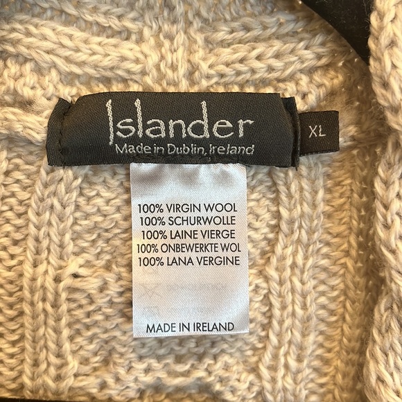 Islander merino Wool Open Front Sweater Cardigan - Picture 4 of 6